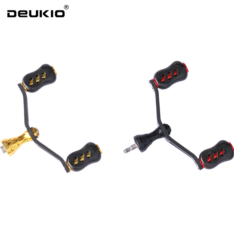 DEUKIO Carbon Dual-grip Handle for S/D Brand Spinning Fishing Reel Knobs with Bearings Fishing Reel Double Handles Modification