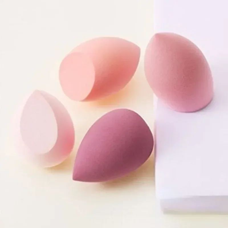 4 pçs esponja de maquiagem cosméticos puff seco e molhado combinado ovo cosmético feminino fundação pó puff chanfrado corte maquiagem esponjas puff
