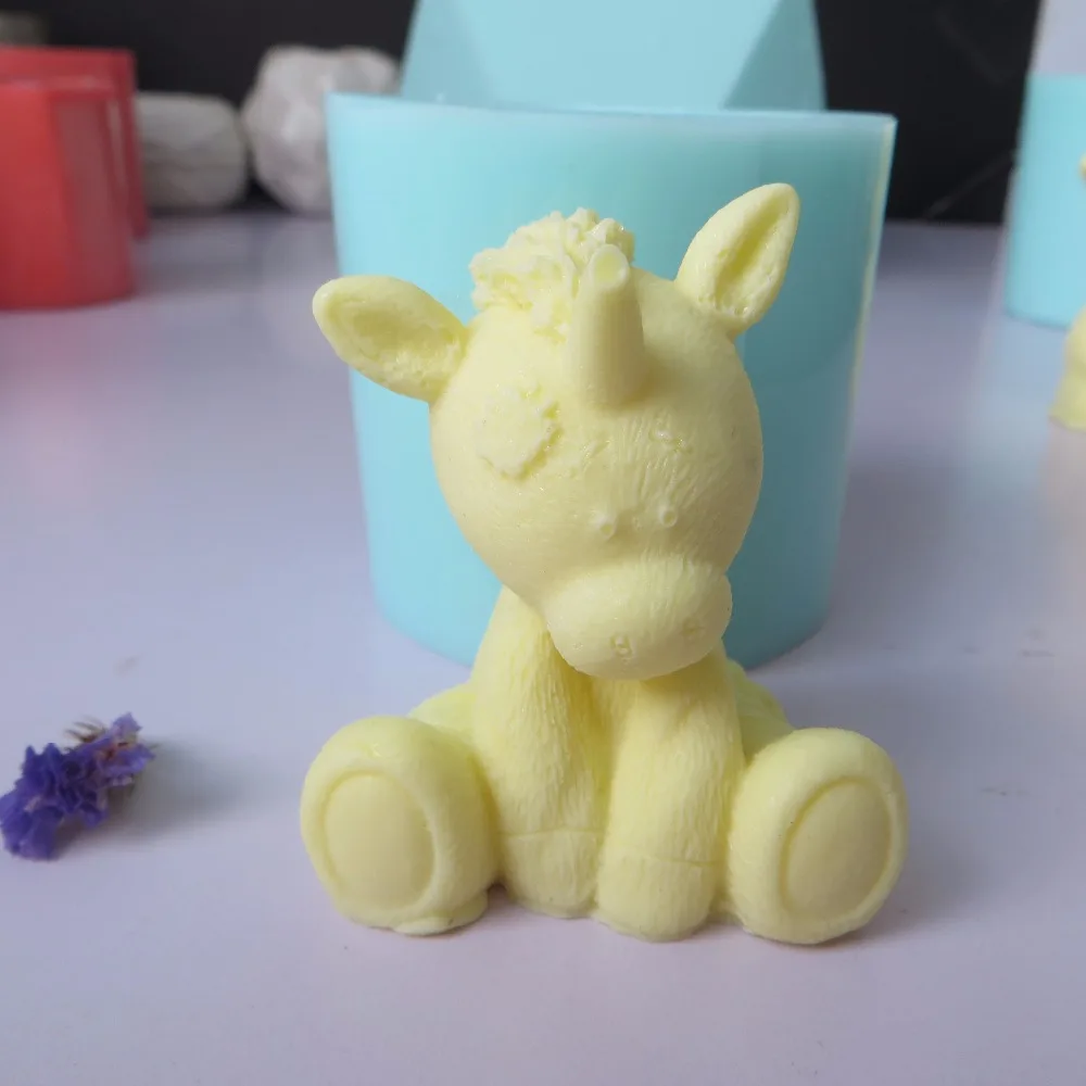 

Cute 3d Unicorn Mold Silicone Fondant Mould Chocolate Mousse Cake Molds Candle Aroma Stone Resin Clay Molds Silicone Rubber PRZY