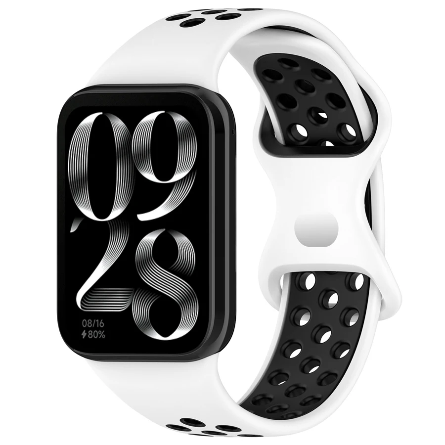 Ademend siliconen horlogebandje voor Redmi Watch 4 5 6 Sport, verwisselbare armband polsband voor Xiaomi Mi Band 8 Pro/9 Pro/10 Pro bandje