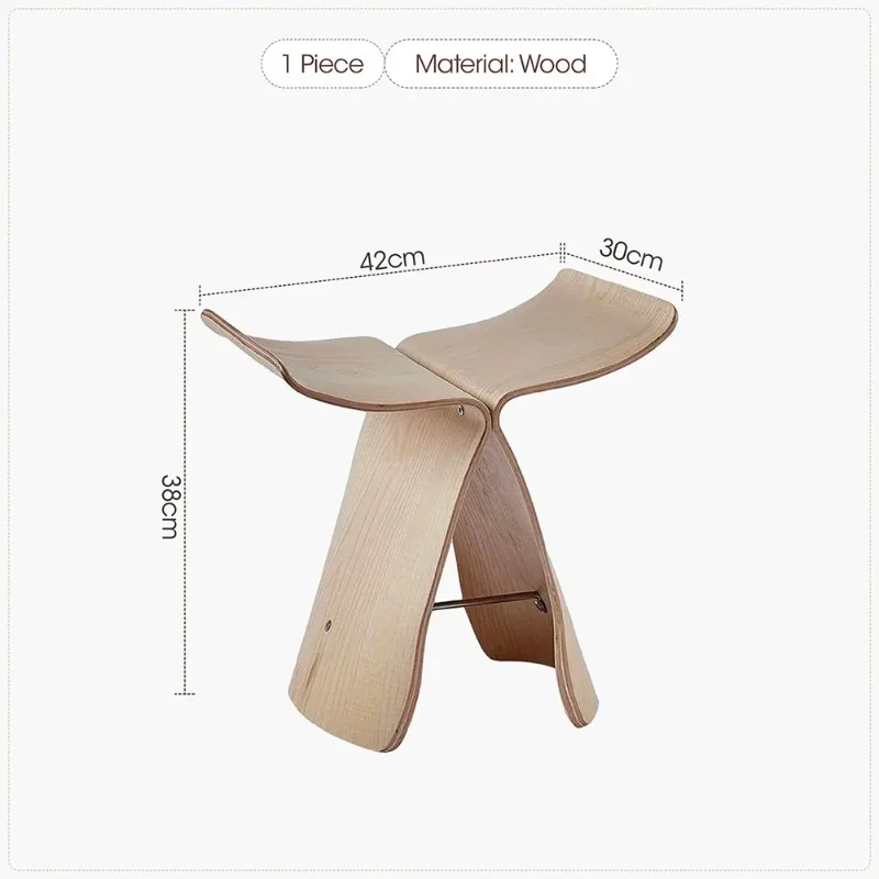 Solid Wood Leisure Table Butterfly Step Stool Creative Family Light Luxury Replacement Coffee Shoes Curved Chair Home Living