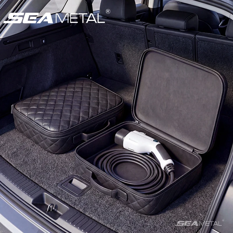 Organizador de Porta-Malas SEAMETAL, Bolsa de Armazenamento Portátil, Impermeável e à Prova de Choque, Estojo para Cabo de Carregador EV