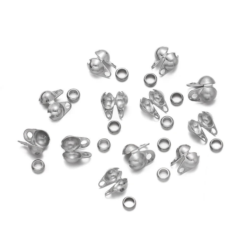 1Set Gold/Steel Color Stainless Steel Kit Included Button 50Pcs Positioning Bead 50Pcs DIY Beading Bracelet Necklace Making