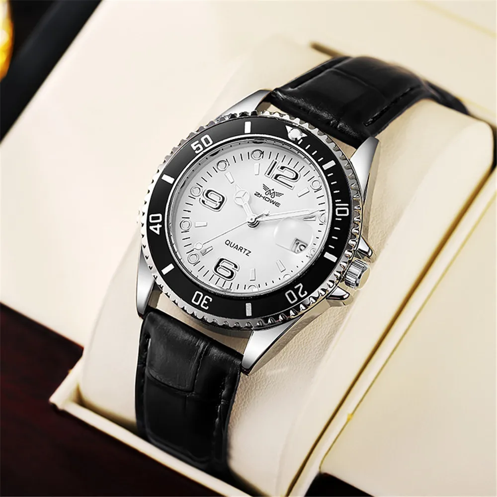 Men Black luxury Brand Sport Calendar Quartz Watch Stylish Silver Stainless Steel Strap Business Men\'s Clock Wristwatches