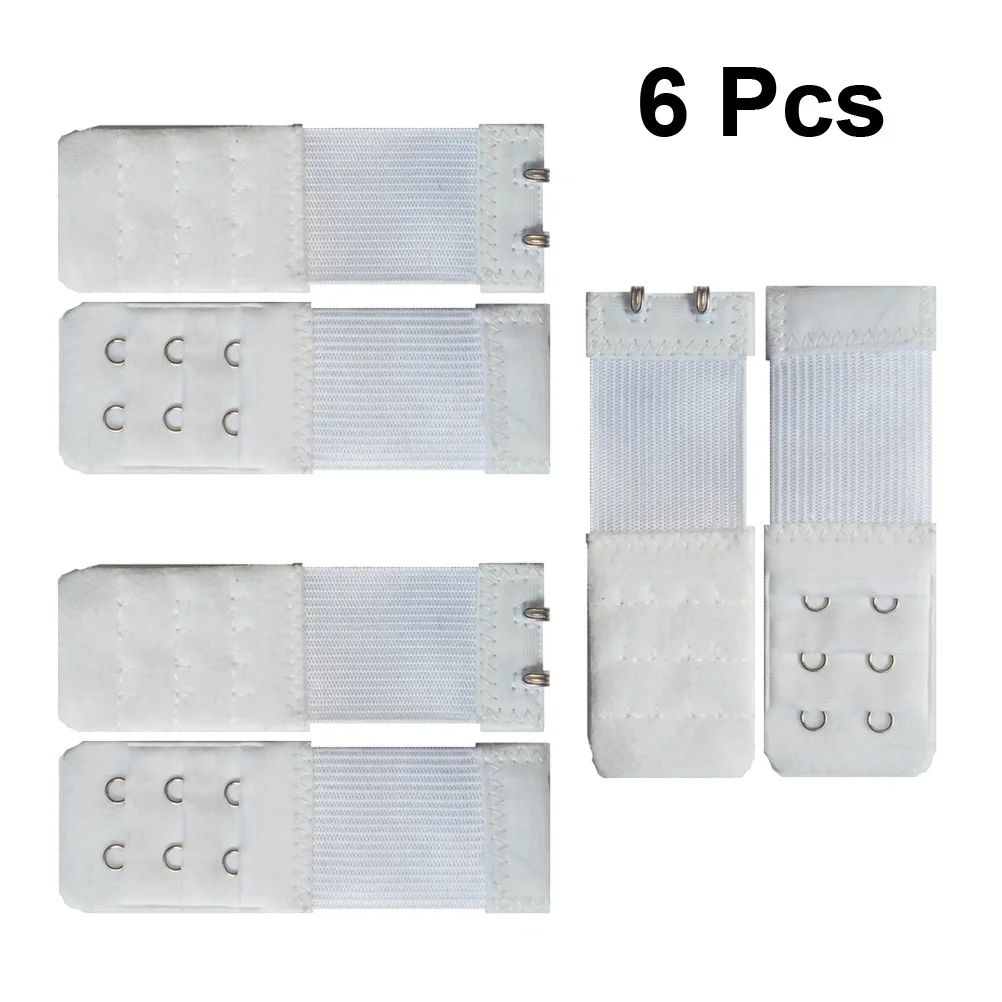 6pcs Bra Extender Back Buckle Extension Comfortable Elastic Strap For Pregnancy Breastfeeding Women Bra Lengthened White