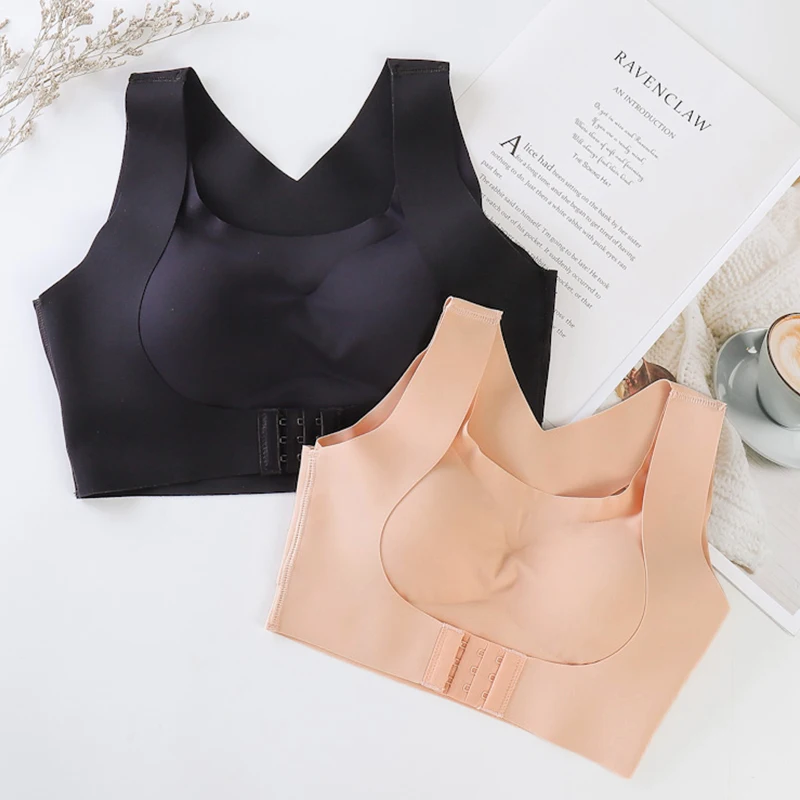 Women Sports Bras For Women Push Up Bra Posture Corrector Bralette Front Closure Female Underwear Cross Back Tops Top Women Bra