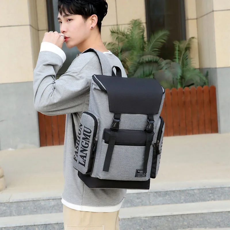 large zipper backpack with flap bag high-end Large-capacity Small Travel Backpack Casual Bag School Bags For Teenagers