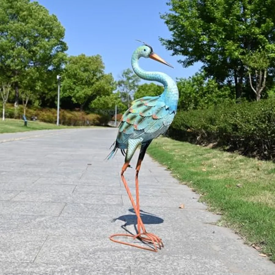 

Garden Decor Heron Yard Art Decor Large Metal Cranes Statues for Outdoor Indoor Decorations Outside Patio Pool Lawn