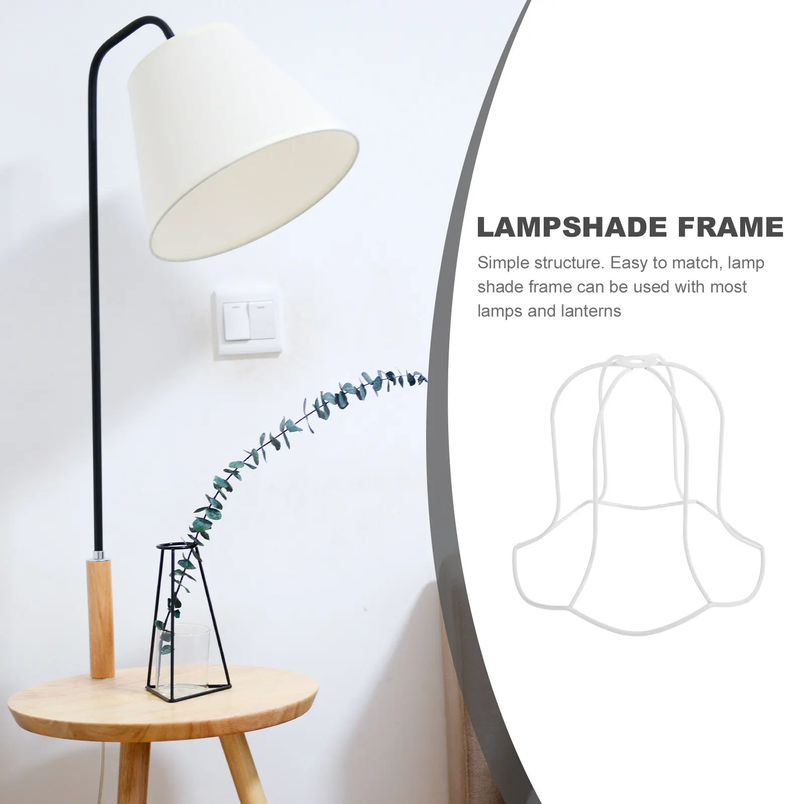 Metal Lampshade Frame DIY Crystal Lamp Bracket Sturdy Wire Cage for Pendant Table Lamp Bedside Light Accessories