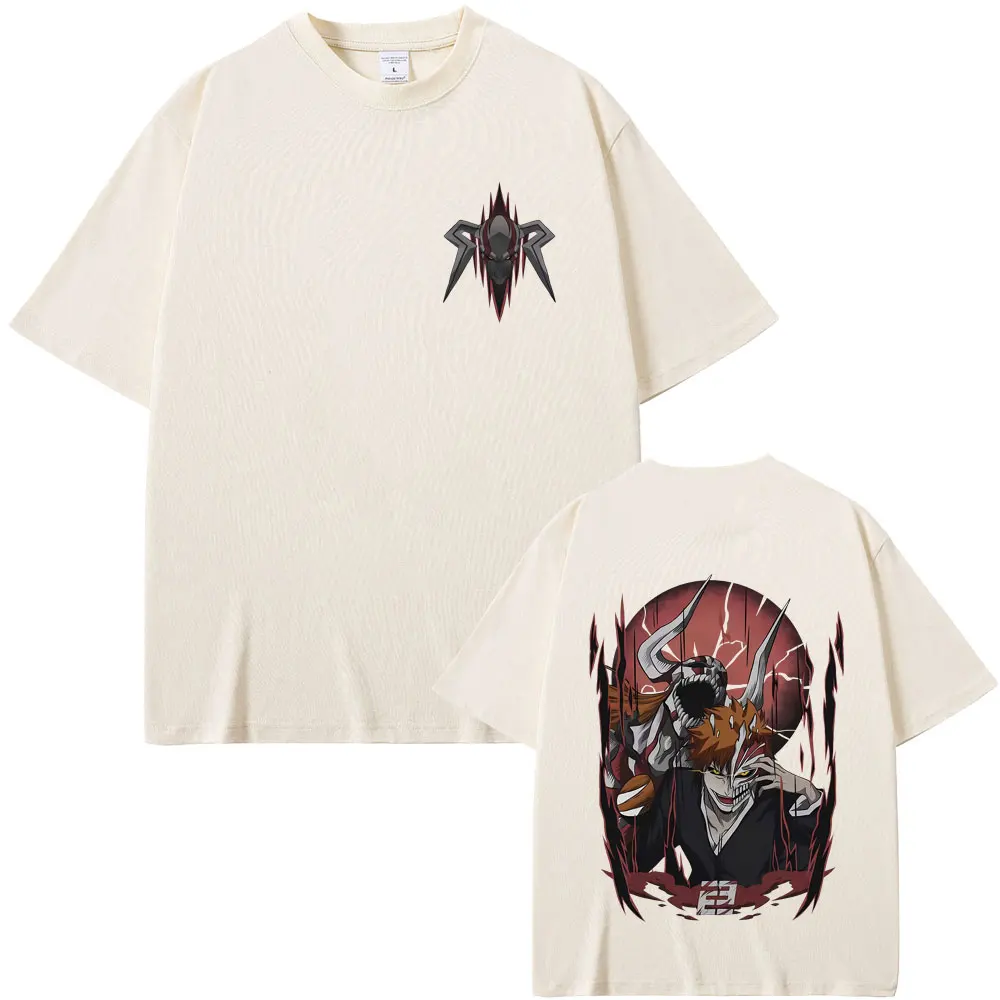 

Anime Bleach Kurosaki Ichigo Graphic T Shirts Summer Male Casual Cotton T-shirt Men Women Fashion Crewneck Short Sleeve Tshirt