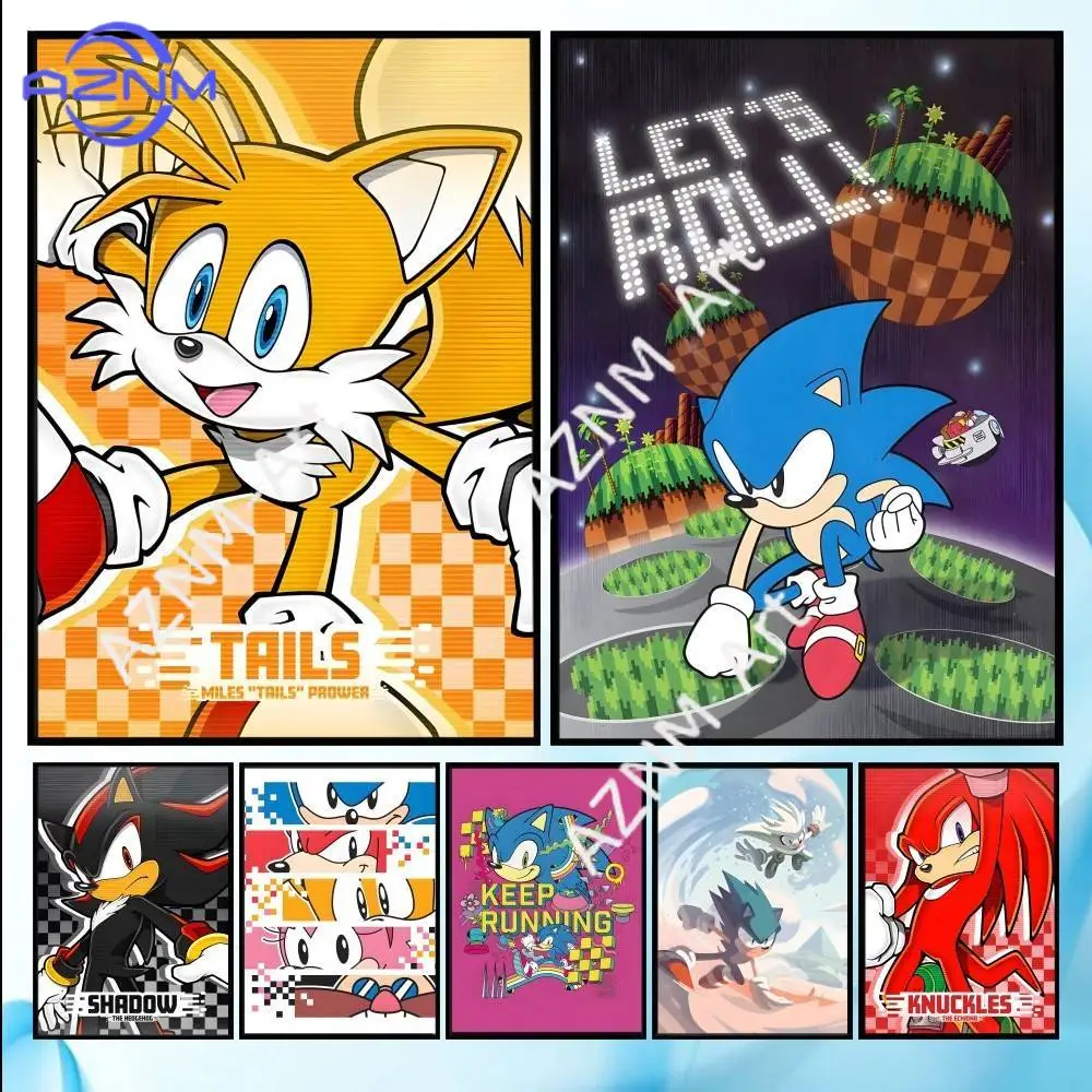 Classic Anime S-Sonic Characters Poster HD Art Wall Home Living Room Bedroom Bar Aesthetic Decoration
