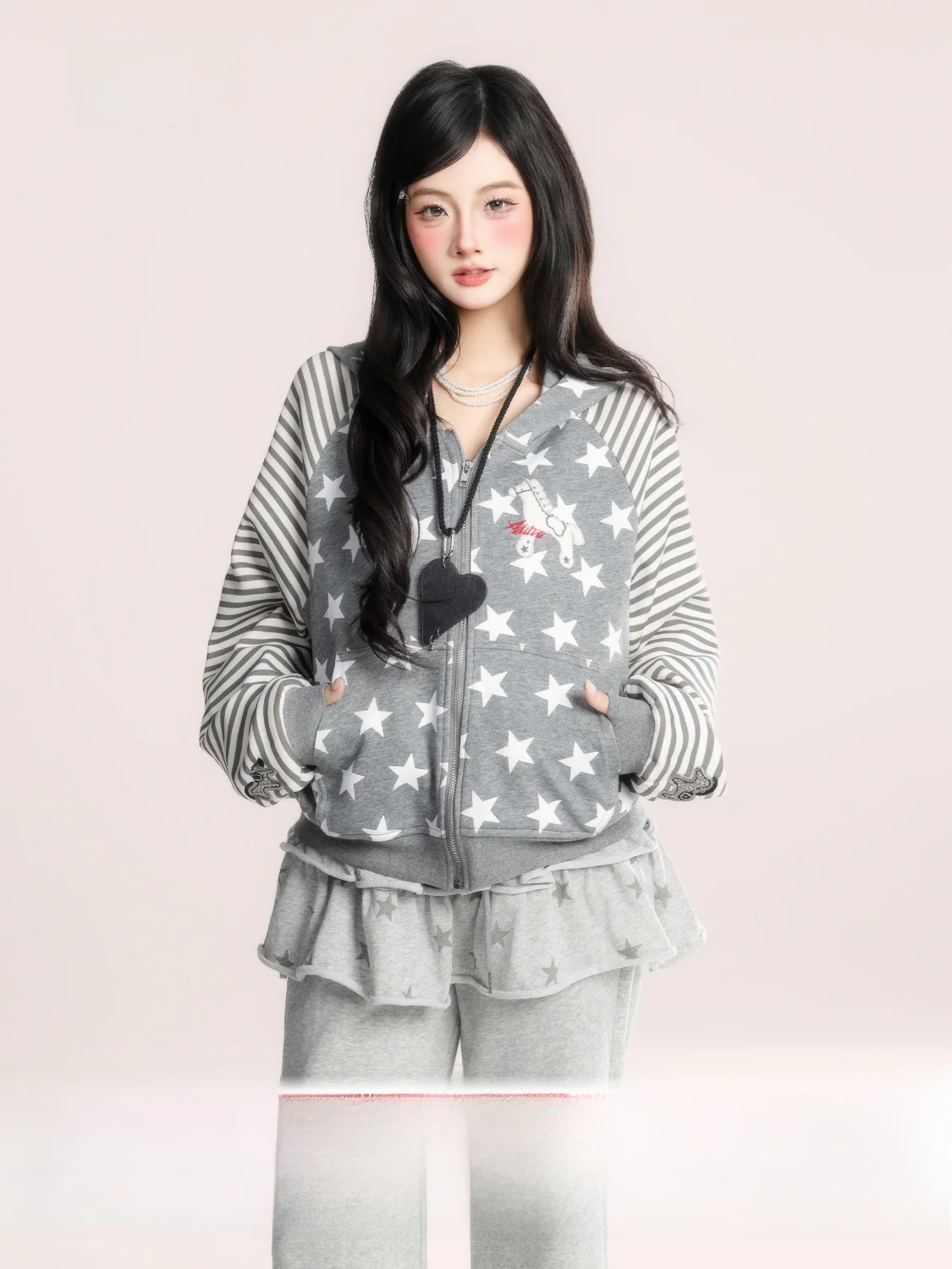 

Женская свободная худи HM из легкого хлопка с открытыми плечами, весенняя новинка, в полоску, повседневная модная верхняя одежда