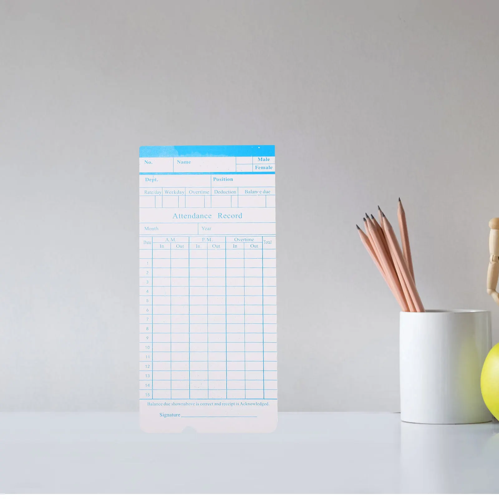 Cards Paper Double-Sided Attendance Card Thick Portable Office Supply For Family Gift