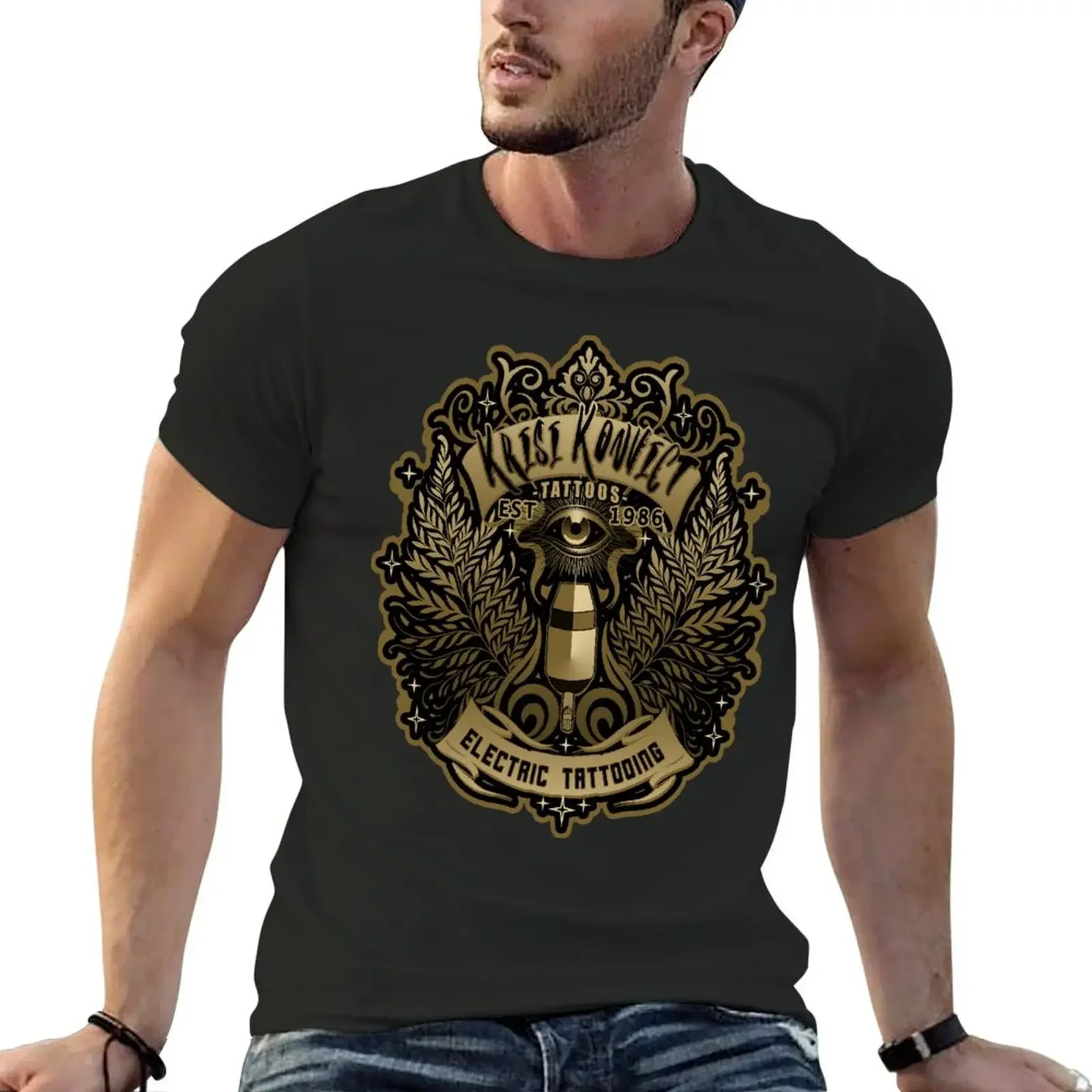 

Krisi Konvict Tattoos -Tall T-Shirt summer tops graphic tee shirt cotton graphic tees clothes for men