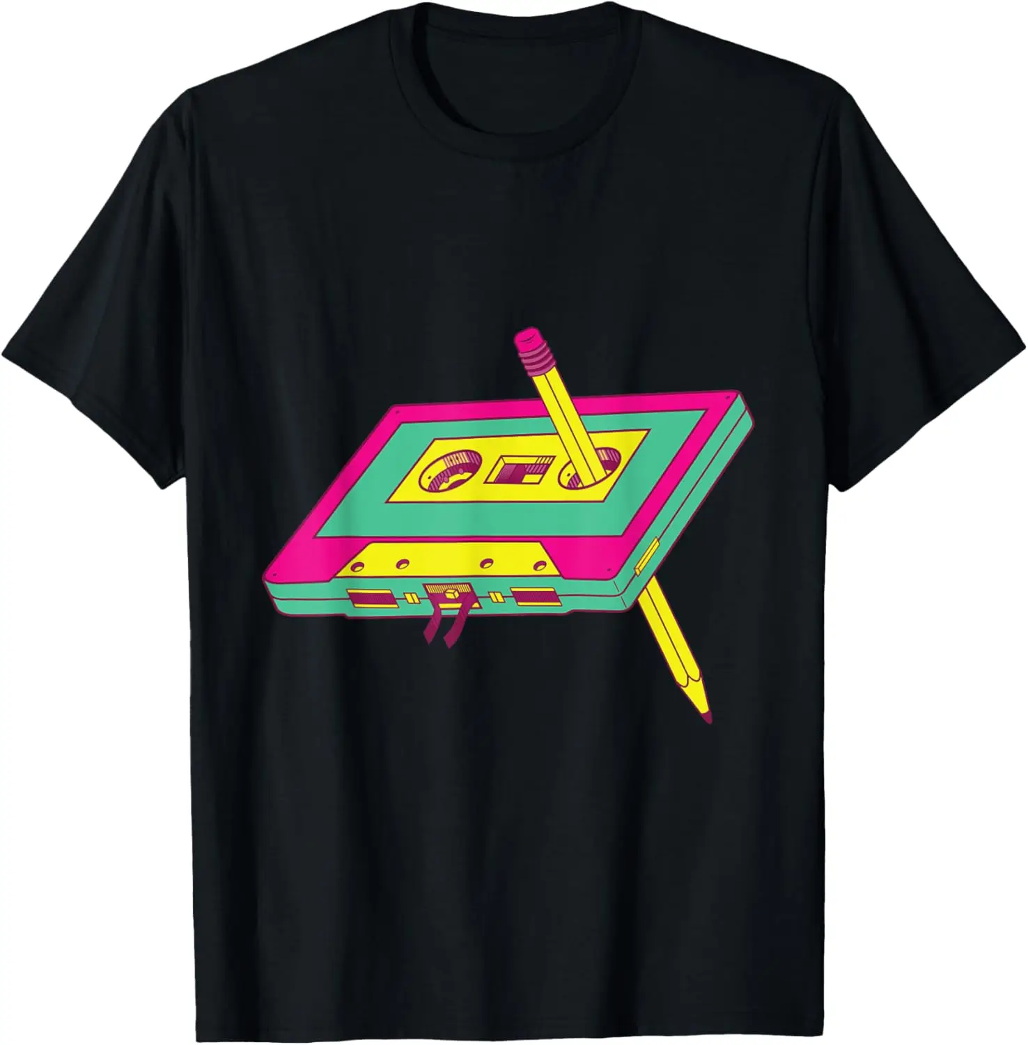 90's 80's Cassette Tape Pencil 1980s 1990s Theme Retro T-Shirt