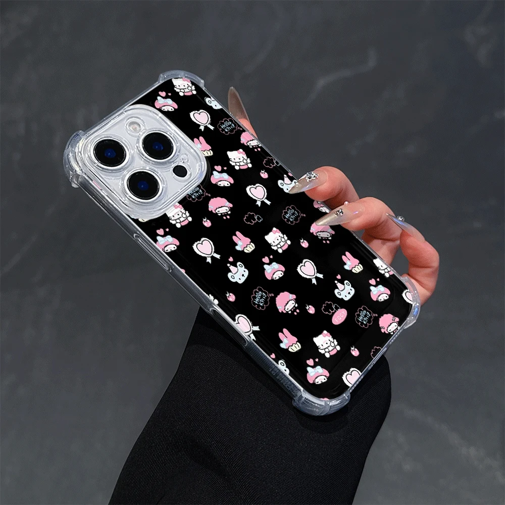 

Чехлы для телефонов Sanrio KT для IPhone 13, IPhone 16/15/14/13/12/11/x/xs/xs Max, женские чехлы для мобильных телефонов Hello Kitty Fashion