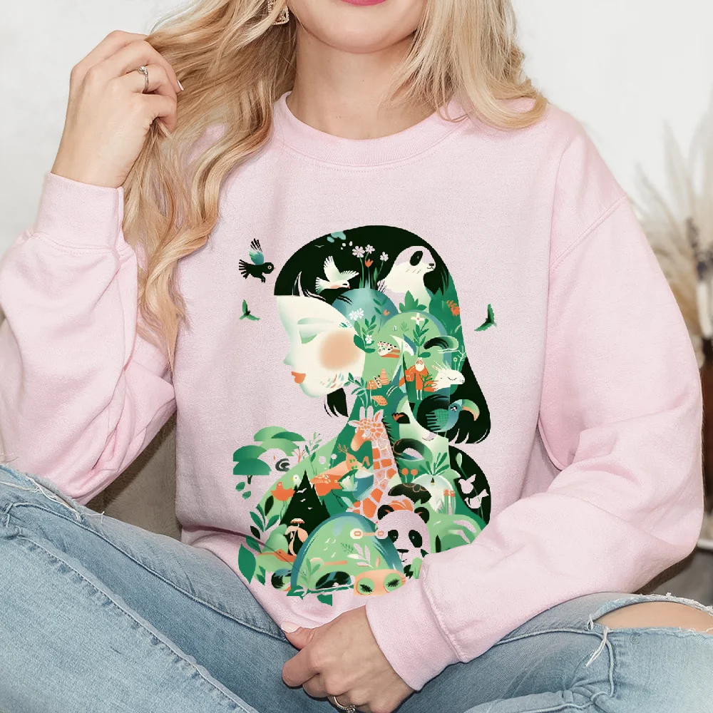 

Traditional National Symbol Y2k Women Oversized Hoodie Korean Style Hand Painted Graphic Sweatshirt Cozy Warm Fleece Winter 2025