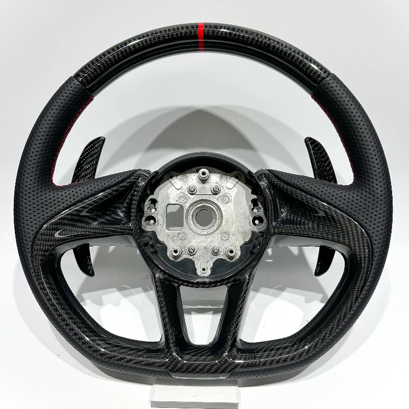 

Глянцевый руль из карбона с роскошными элементами в гоночном стиле для McLaren 570 720, аксессуары для спортивных автомобилей