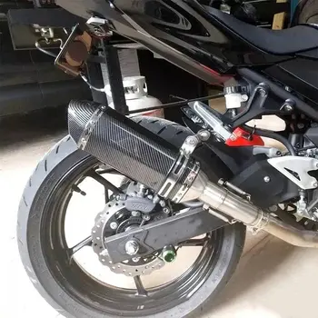 470毫米通用摩托車排氣管,可拆卸消音器,帶51毫米消音塞,適用於R3 Z900 AK550 CBR500 Nmax 8 最佳銷售 排氣管 z900 - №5
