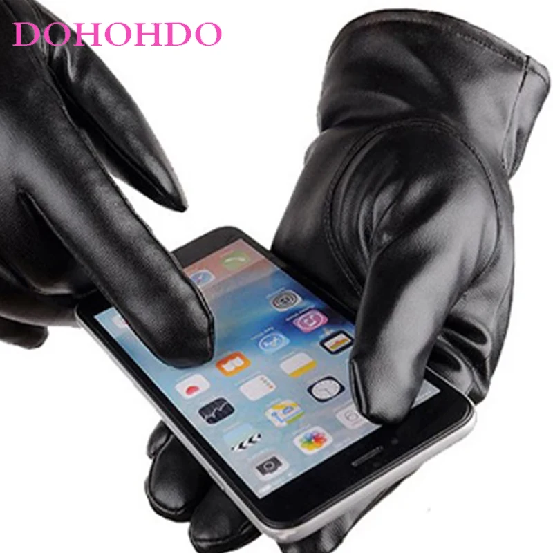 قفازات التالية للرجال للخريف والشتاء الدفء من جلد الغنم قفازات نسائية سوداء موضة قفازات شتوية مخملية سميكة Guantes Paramotos #2