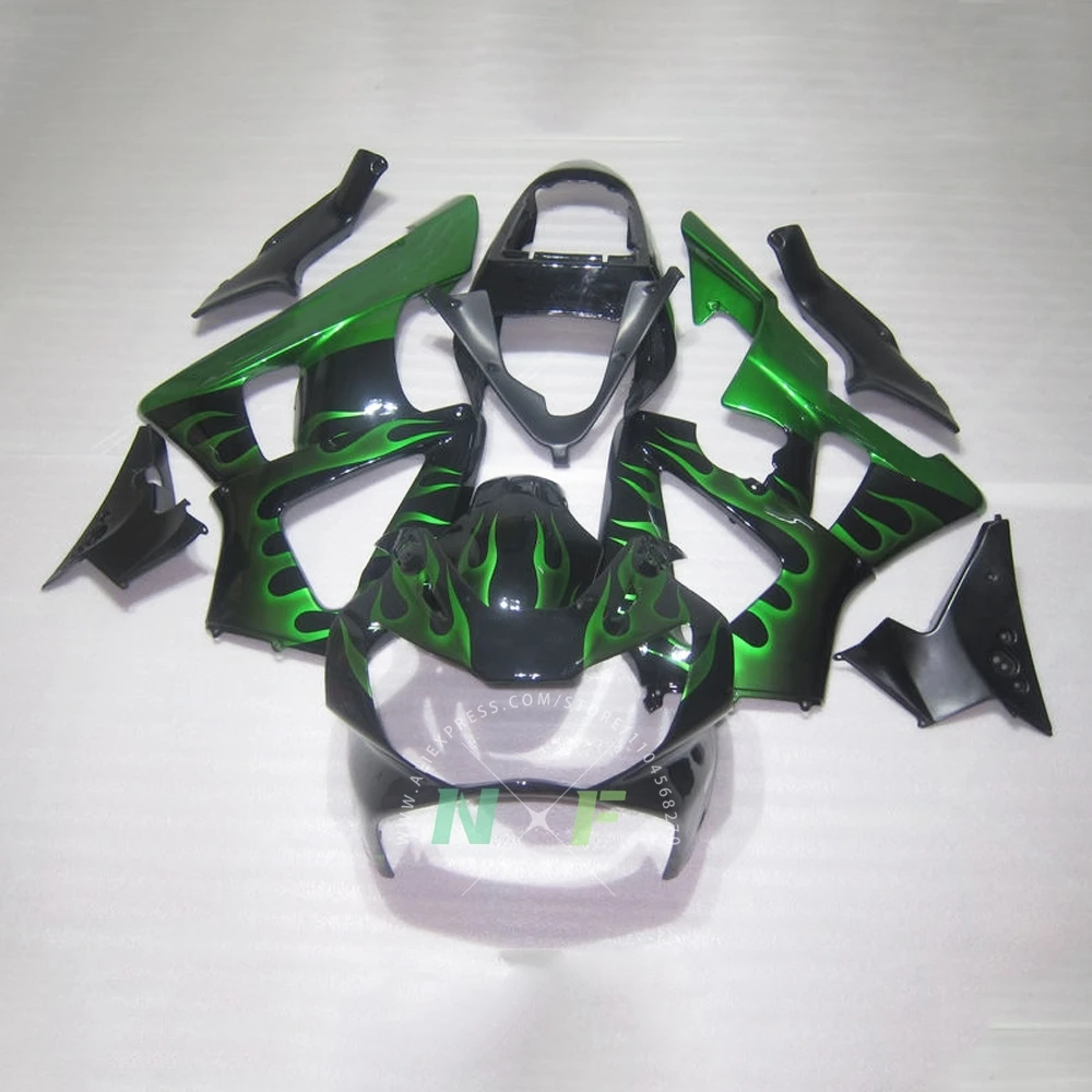 Moto Parts Fairing Kit CBR900RR 2000 2001 Green Flame Injection ABS Fairings Bodywork Panel Set for Honda CBR929RR 00 01 Pro