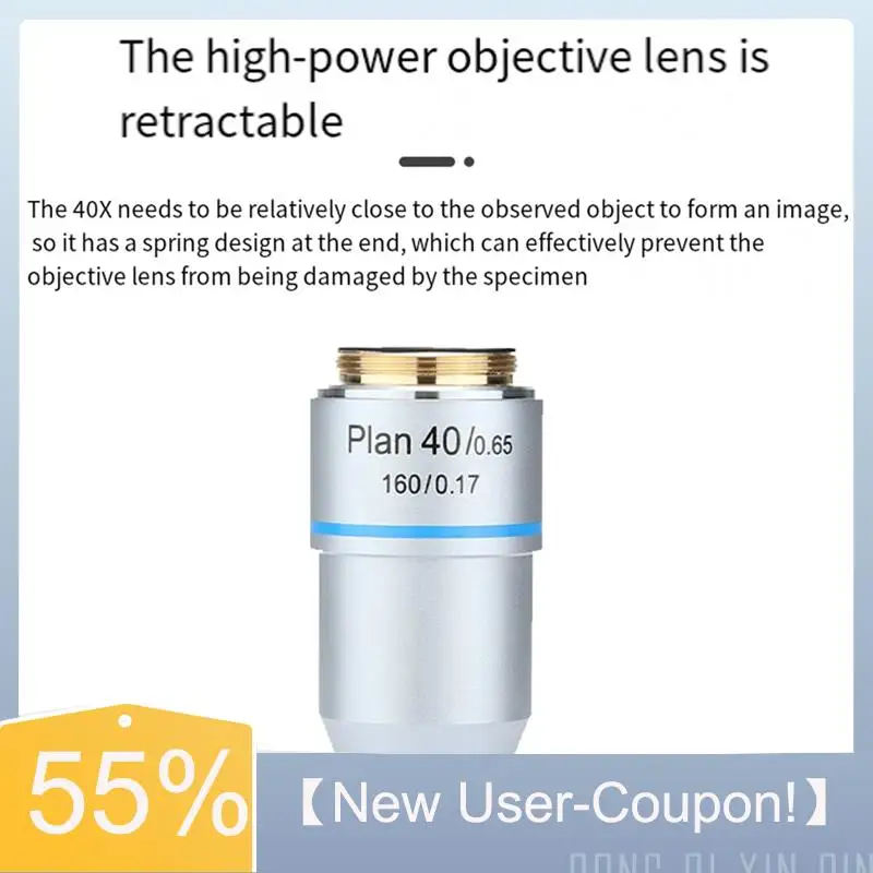 

A81M New- Plan Achromatic Objective Lens 40X With RMS Thread 160/0.17, 195Mm For Biological Microscope 195