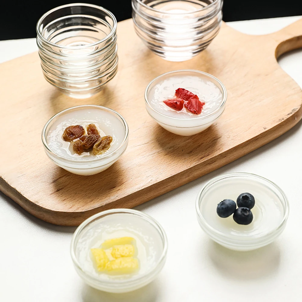 Mini Glass Bowl Multi-Purpose Heat Resistant Food Dessert Salad Snacks Pudding Container Cups For Household Restaurant Cafe Use