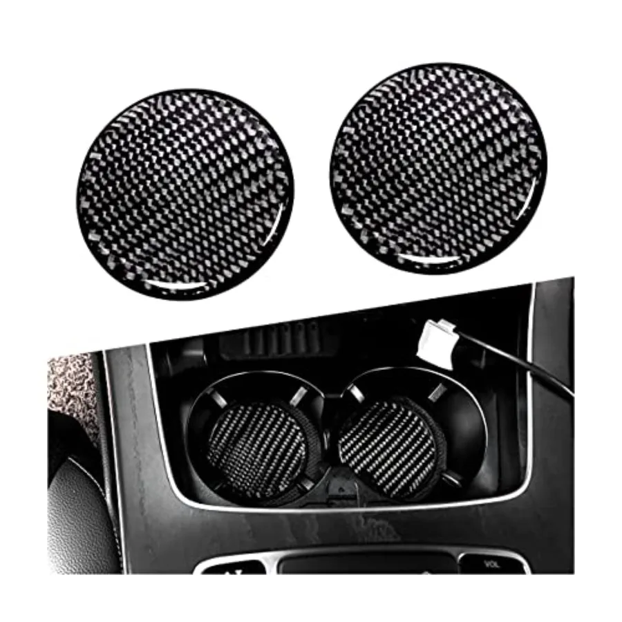 

Car Cup Holder Coaster, 2 PCS Carbon Fiber Non-Slip Embedded Coasters, Universal 2.75 Inch Cup Holder Insert Coaster Pad, Sport
