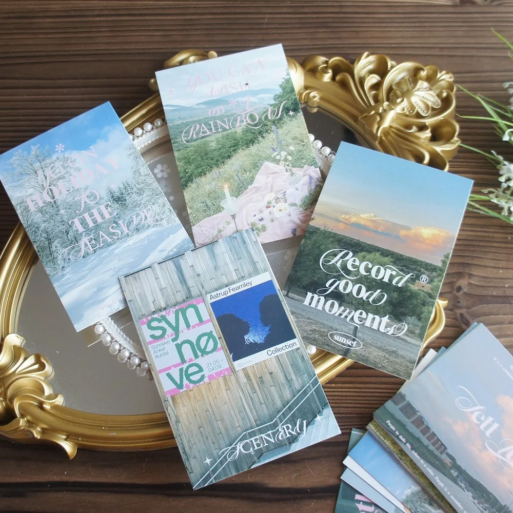 15pcs Romantic Seaside Trip Design Post Card Greeting Cards Gift Card Party Invitation Scrapbooking Use