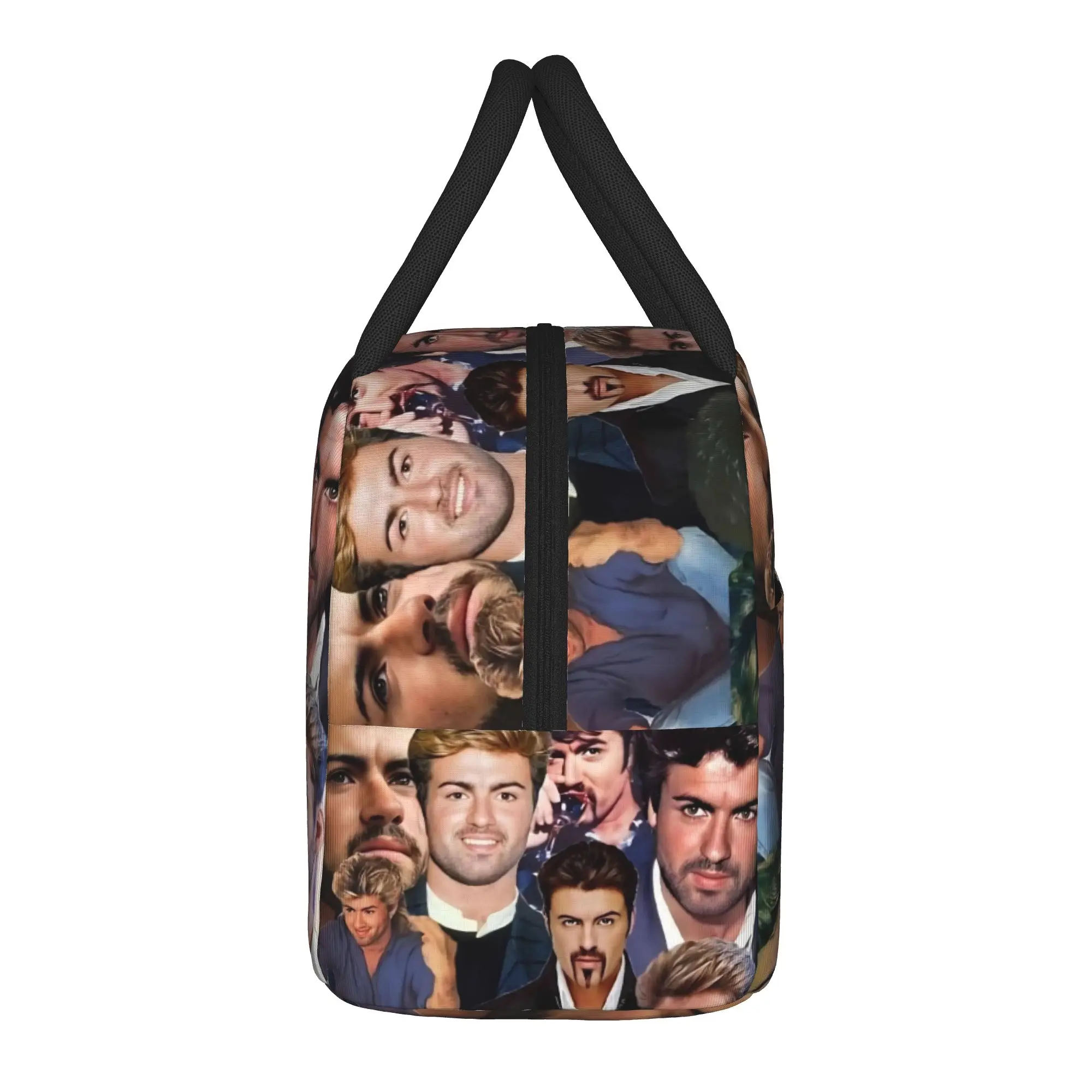 George Michael British Singer Lunch Bag Casual Lunch Box Travel Portable Zipper Thermal Lunch Bags For Child Oxford Cooler Bag