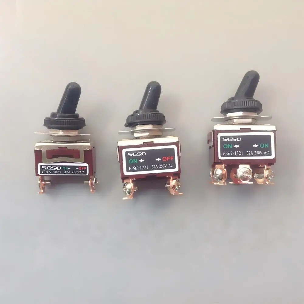 

2/4/6Pin Waterproof Toggle Switch Copper Base Remote Control Boat Button Switch Silver Contact 32A High Current Swing Arm Switch