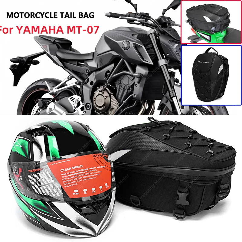

Motorcycle Tail Bag For YAMAHA MT-07 MT07 MT 07 2014-2022 2021 2020 2019 Waterproof Large Capacity Multifunction Helmet Bag