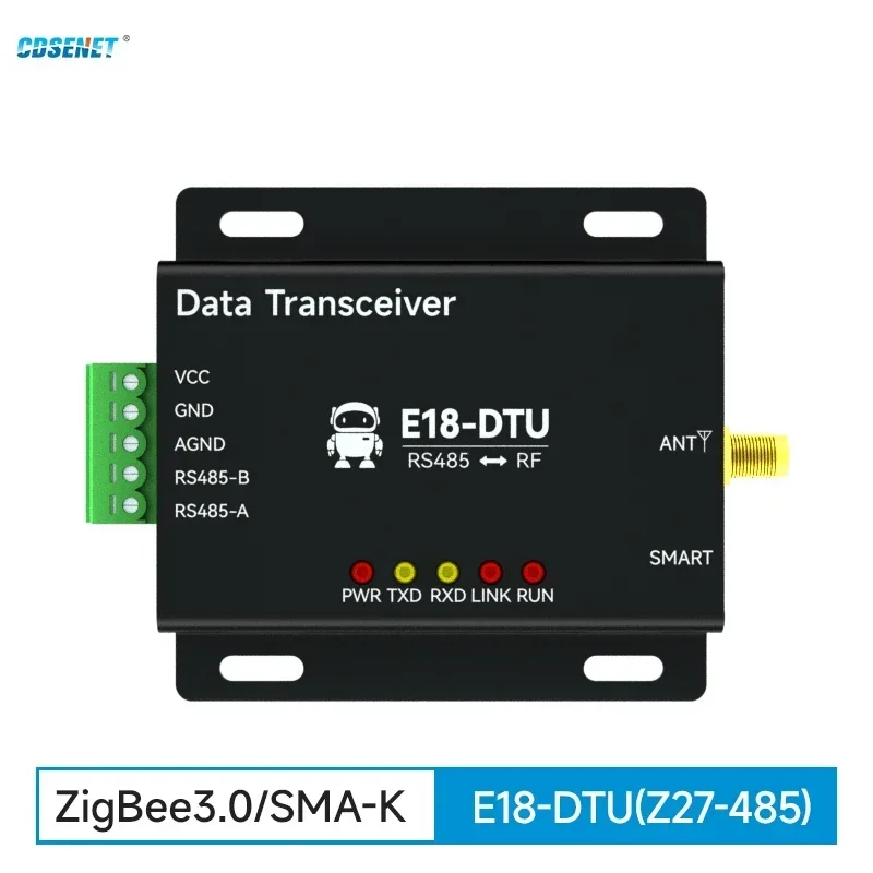 2.4G CC2530 Zigbee3.0 Wireless Data Transmission Station CDSENET E18-DTU(Z27-485) RS485 Network Self-healing 27dbm Low Power