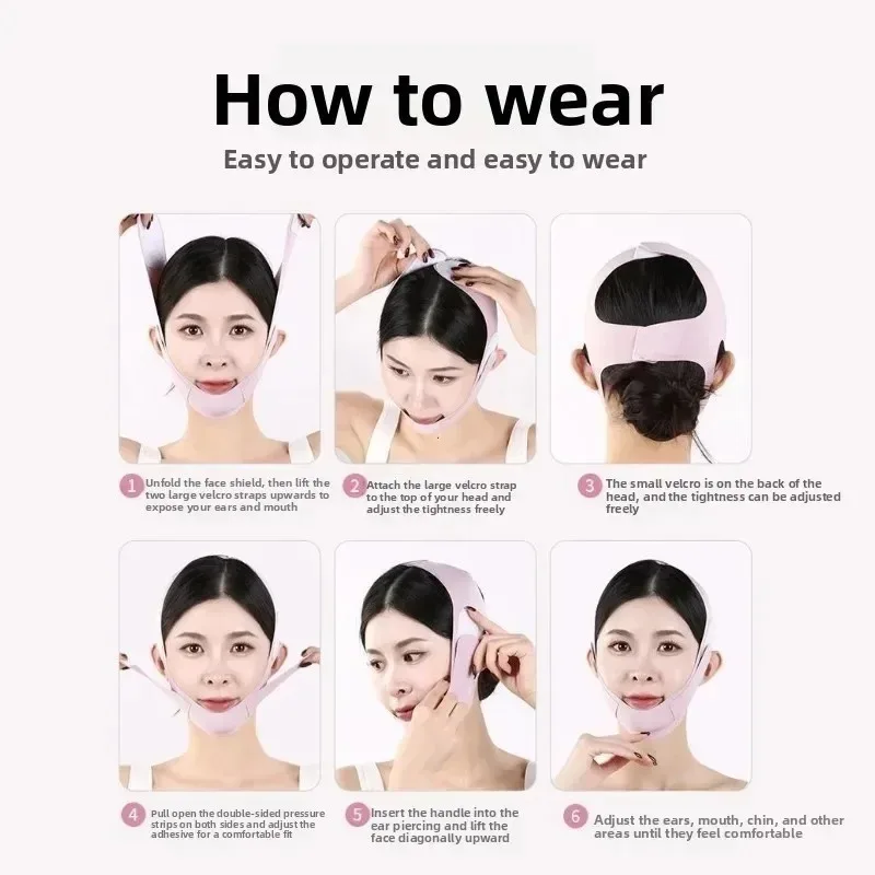 Beauty Face Sculpting Sleep Mask Reusable V Shaper Mask Women Face Slimming Bandage Chin Cheek Lift Up Belt Anti Facial Massager - view 5