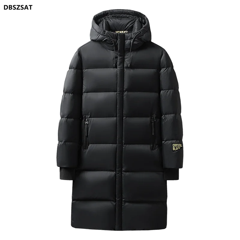 2025 Brand Clothing Men Winter Parka Long Section 2 Colors New Warm Thicken Jacket Outwear Windproof Coat Hooded Plus Size M-4Xl