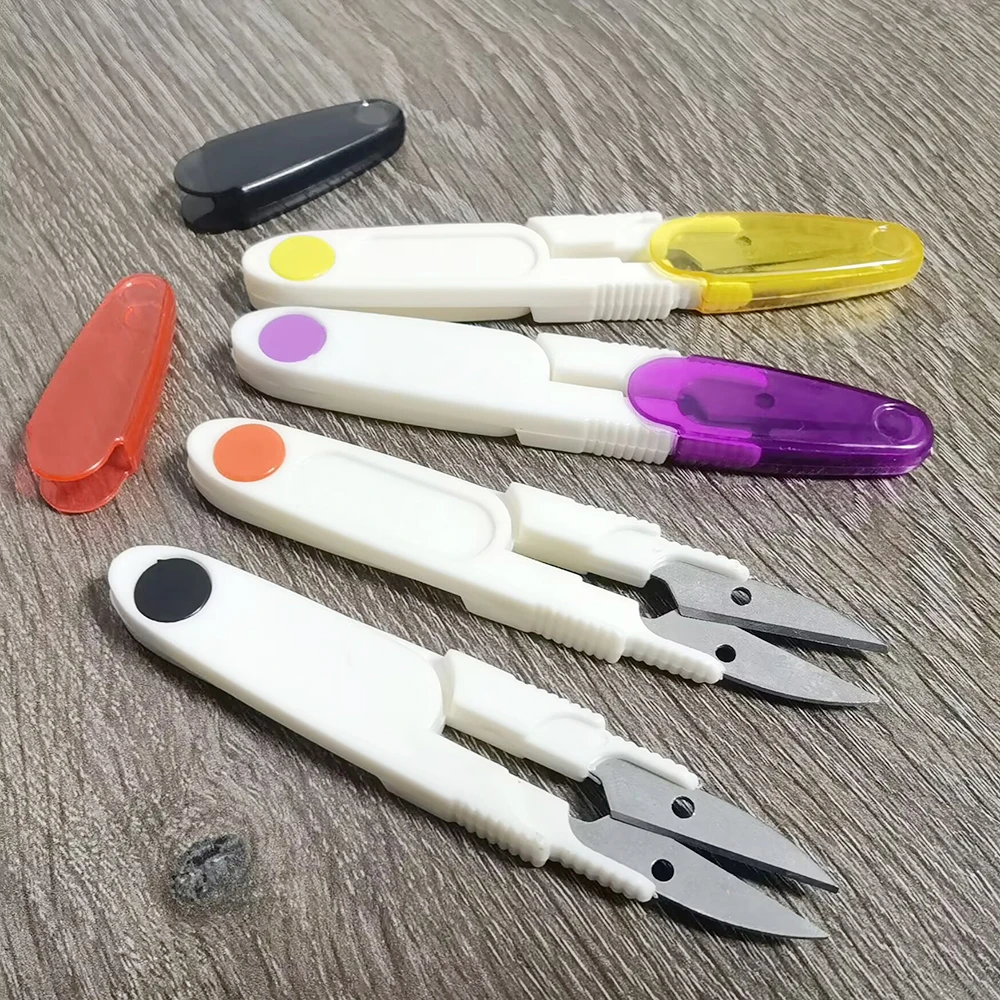 قاطع الخيوط قاطع خيط خاص للغرز المتقاطعة أداة يدوية للطلاب مقص تشذيب كماشة الخياطة مقص على شكل حرف U #6