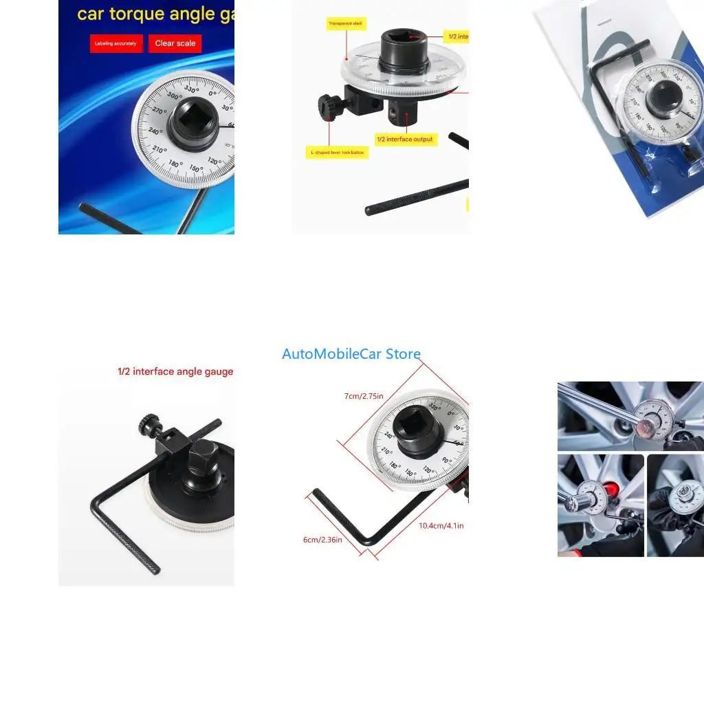 G8TE Accuracy Torque Degree Meter Heavy Duty Metal Build Multiple Purpose Compatibility Suitable for Motorcycle Maintenance
