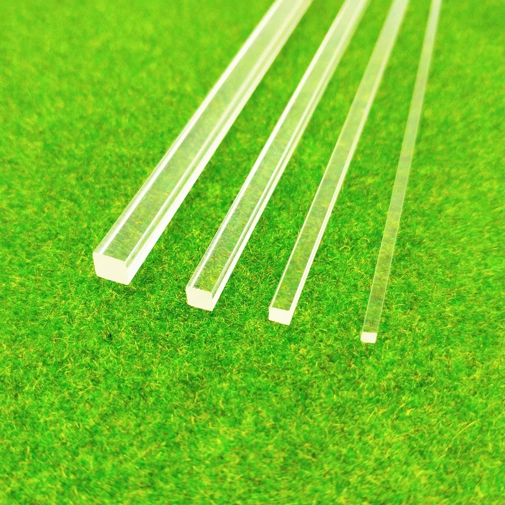 10 PCS 2mm 3mm 4mm 5mm  square high transparent acrylic plexiglass rod DIY manual construction model material length 25cm