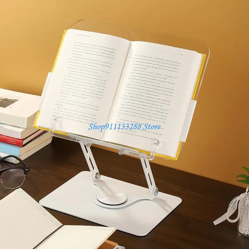 G88D Multifunctional Acrylic Foldable Book Stand for Books Recipes and Laptop Holder