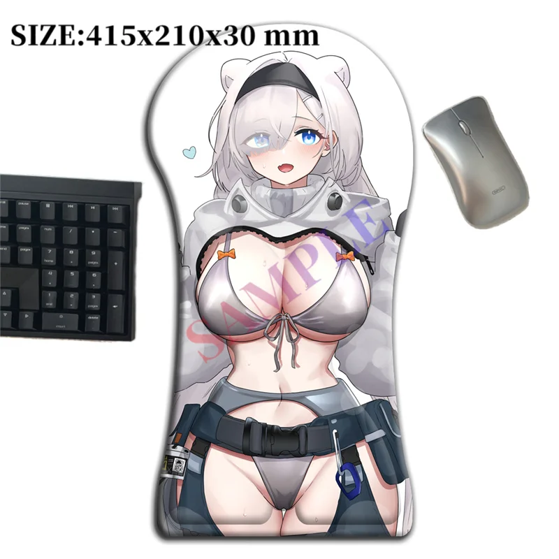 

415mm Arknights Aurora 3D Whole Body Large Mouse Pad Arm Wrist Rest Anime Gamer Sexy Oppai Gaming Pad