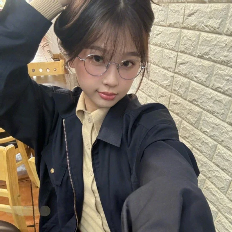 OLLYMURS 새로운 럭셔리 순수 티타늄 라운드 안경 남성과 여성 레트로 초경량 패션 광학 처방 Eyelasses 프레임 EP