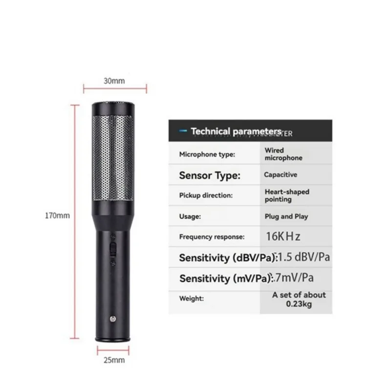 Professional interview microphone, wired microphone, home karaoke