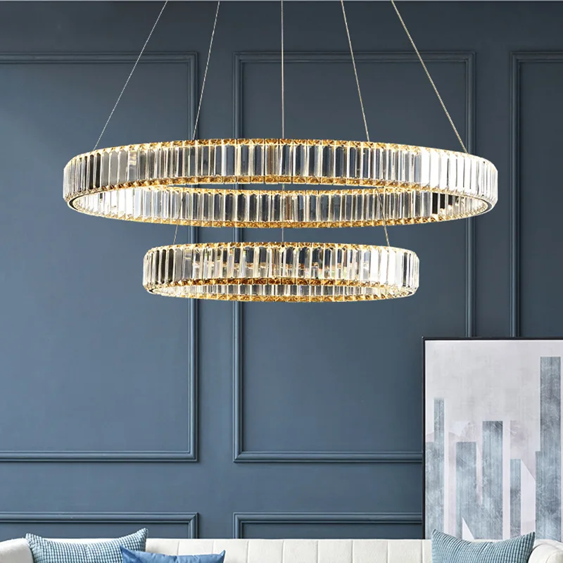

Modern minimalist crystal chandelier living room simple creative personality bedroom dining room light luxury lamp stainless