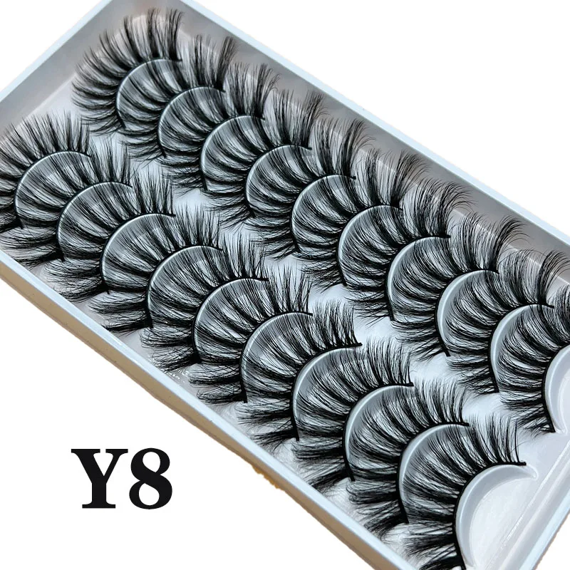 Russische Streifenwimpern 10 Paar Flauschige Kunstnerzwimpern 3D Falsche Wimpern Russische Volumen-Wimpern Künstliche Wimpern Giveaway Make-up – Detail 35