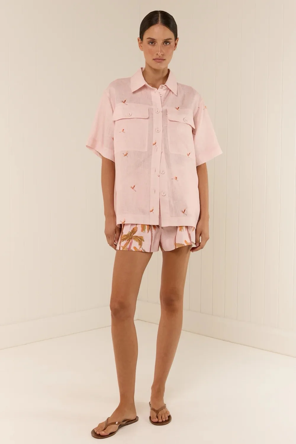 

Hand-Painted Cotton Linen irt orts Set 2026 New Summer Vaion Casual Versatile Two-Piece Set Women's Faion Ensemble