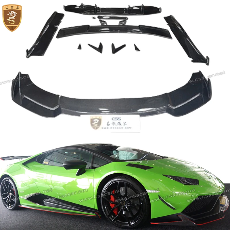 

Для Lamborghini Huracan LP610 Body Kit 2014-2016 RZ Стиль Углеродное волокно Автомобильный передний диффузор Задняя губа Боковые юбки Заднее крыло Bodykit