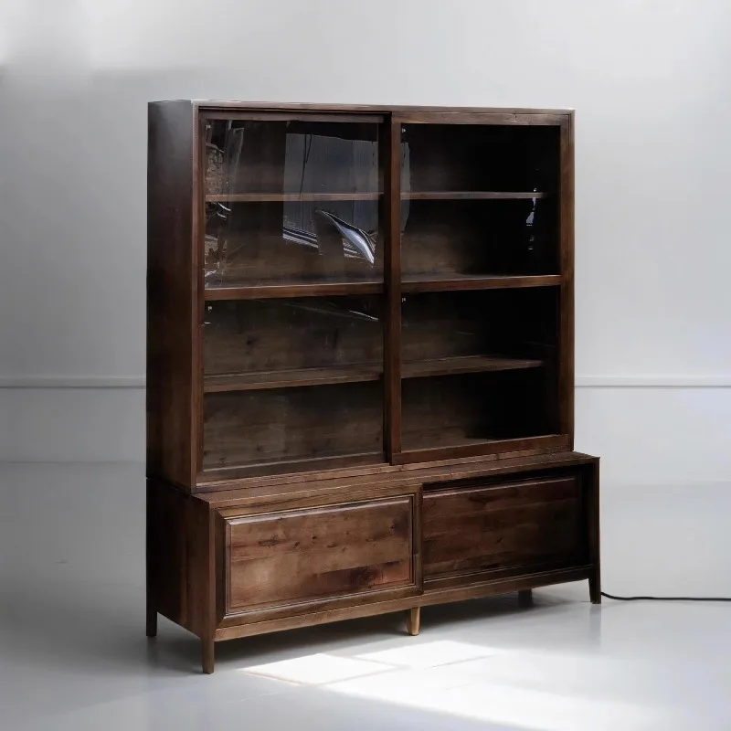 Upper and lower combined retro glass cabinets Minimalist product display cabinets