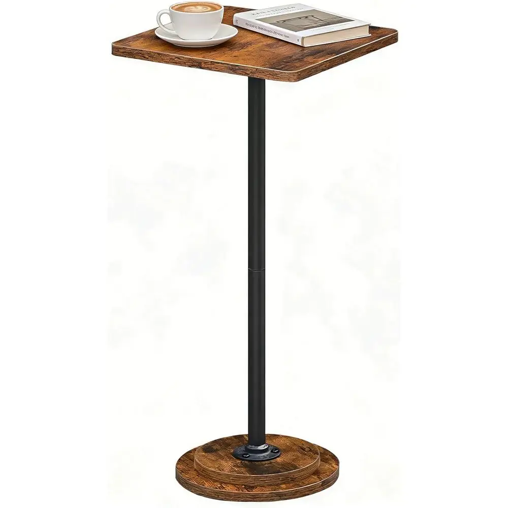 

Компактный квадратный приставной столик, идеально подходит для кофе в небольших гостиных и спальнях, акцентный прикроватный столик для зон у дивана, цвет: рустик-коричневый