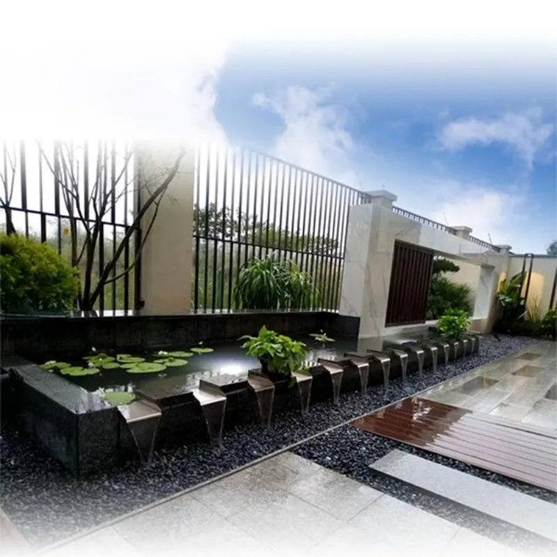 Piastra guida per uscita cascata per laghetto per pesci a forma di U in acciaio inossidabile 304 Versatoio Cascata rettangolare Fontana per piscina Lama a cascata