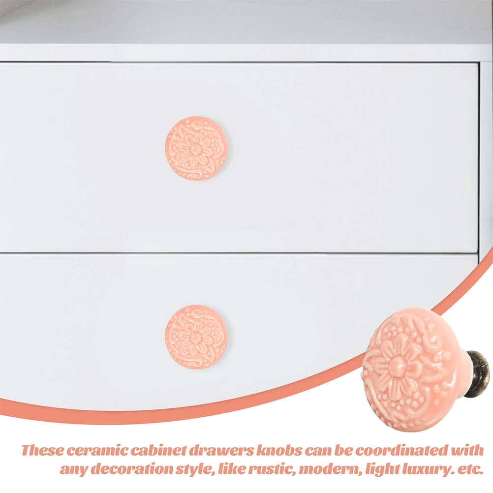 

10 Pcs Cabinet Door Handle Ceramic Pulls Retro Drawer Knobs Kitchen Furniture Ceramics Grace Porcelain